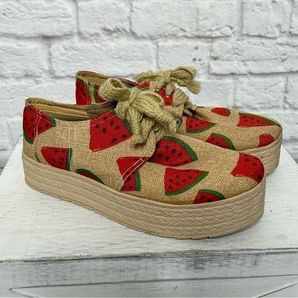 Cute Watermelon Canvas Platform Sneakers - Picture 6 of 16